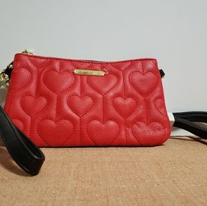 Betsy Johnson Red Heart Crossbody Charging Purse
